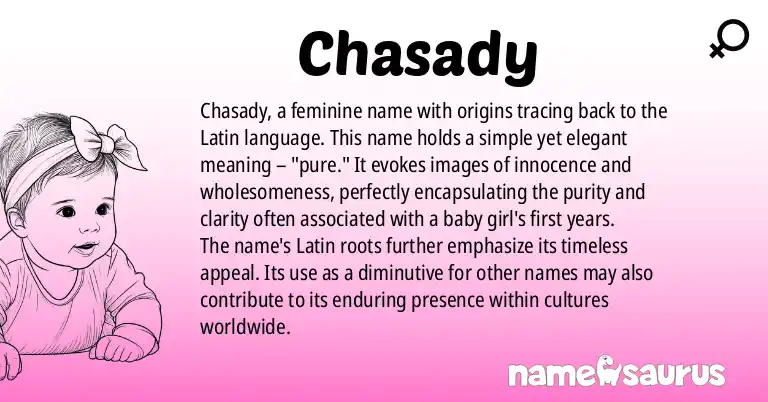 Infographic about Chasady name meaning, Chasady is a name from Latin origin(s).