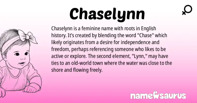Infographic about Chaselynn name meaning, Chaselynn is a name from English origin(s).