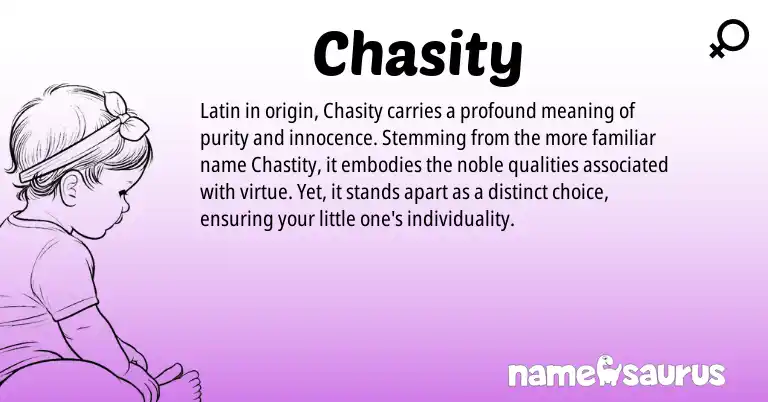 Infographic about Chasity name meaning, Chasity is a name from Latin origin(s).