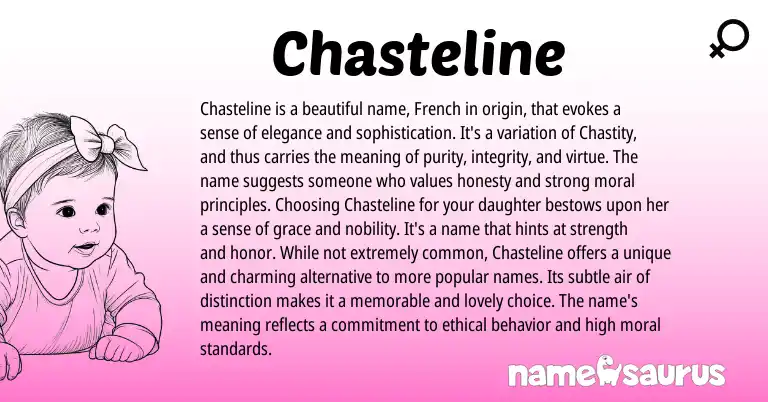 Infographic about Chasteline name meaning, Chasteline is a name from French, English origin(s).