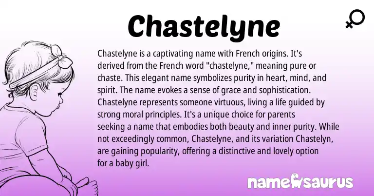 Infographic about Chastelyne name meaning, Chastelyne is a name from French origin(s).