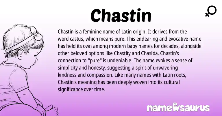 Infographic about Chastin name meaning, Chastin is a name from Latin origin(s).