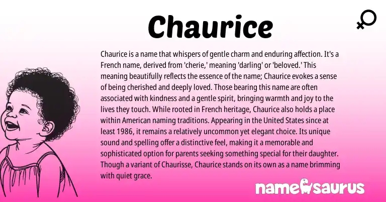 Infographic about Chaurice name meaning, Chaurice is a name from French origin(s).