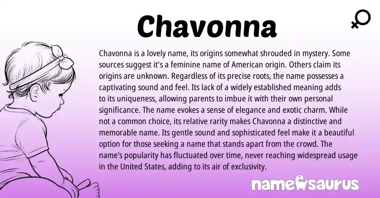 Infographic about Chavonna name meaning, Chavonna is a name from Other origin(s).