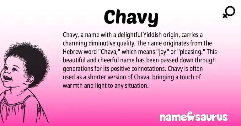 Infographic about Chavy name meaning, Chavy is a name from Yiddish origin(s).