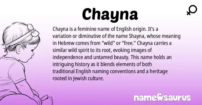 Infographic about Chayna name meaning, Chayna is a name from English origin(s).