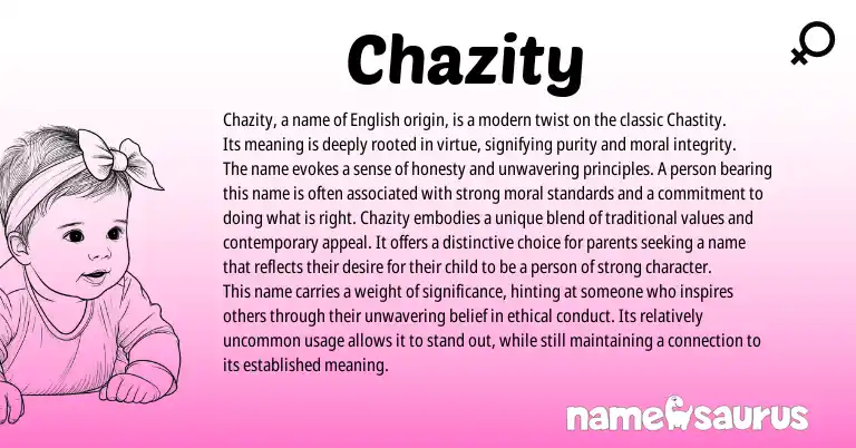 Infographic about Chazity name meaning, Chazity is a name from English origin(s).