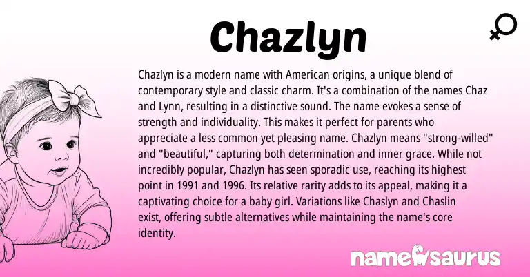 Infographic about Chazlyn name meaning, Chazlyn is a name from Other origin(s).