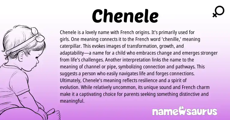 Infographic about Chenele name meaning, Chenele is a name from French origin(s).