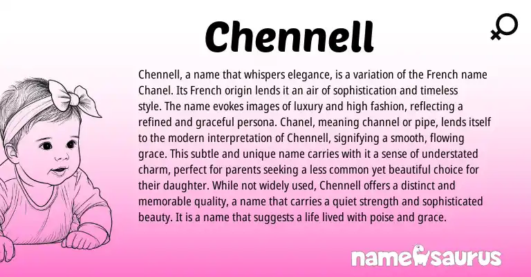 Infographic about Chennell name meaning, Chennell is a name from French origin(s).
