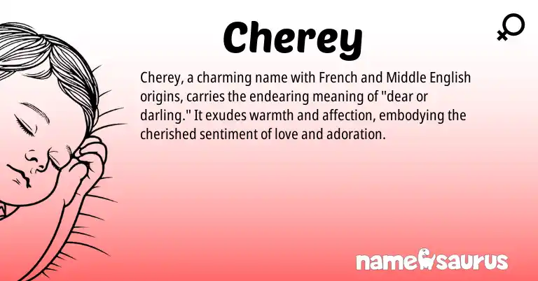 Infographic about Cherey name meaning, Cherey is a name from Middle English, French origin(s).