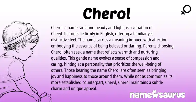 Infographic about Cherol name meaning, Cherol is a name from Other origin(s).