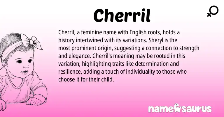 Infographic about Cherril name meaning, Cherril is a name from English origin(s).