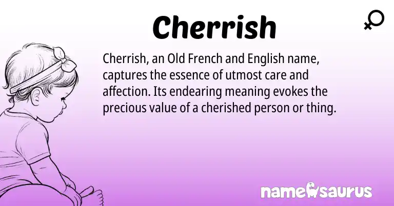 Infographic about Cherrish name meaning, Cherrish is a name from English, Old French origin(s).