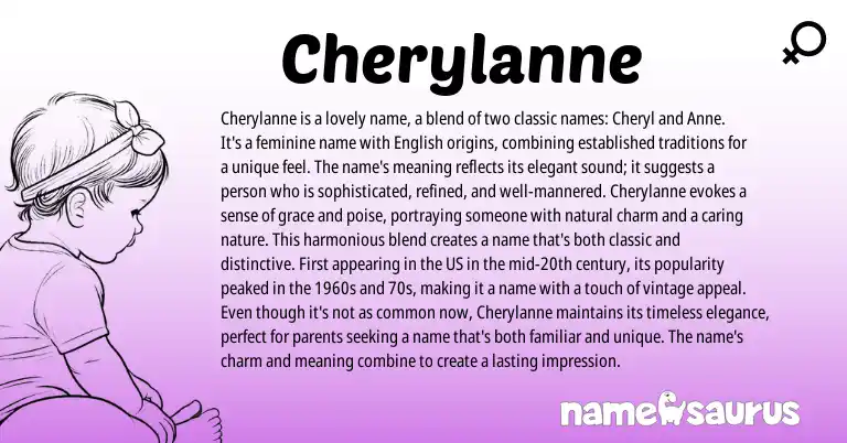 Infographic about Cherylanne name meaning, Cherylanne is a name from Other origin(s).