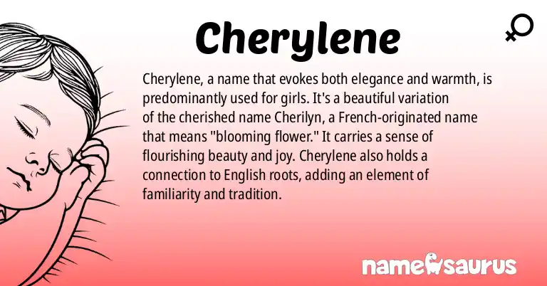 Infographic about Cherylene name meaning, Cherylene is a name from English origin(s).