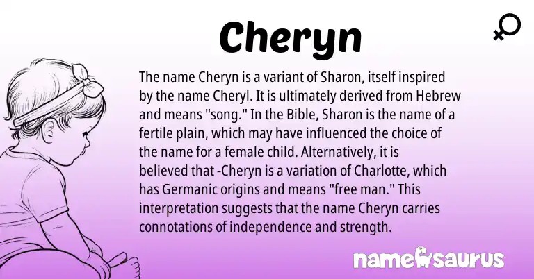 Infographic about Cheryn name meaning, Cheryn is a name from Germanic, Hebrew origin(s).
