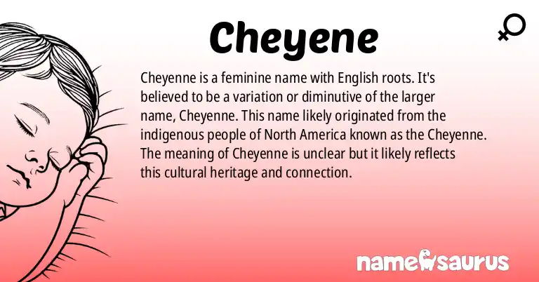 Infographic about Cheyene name meaning, Cheyene is a name from English origin(s).