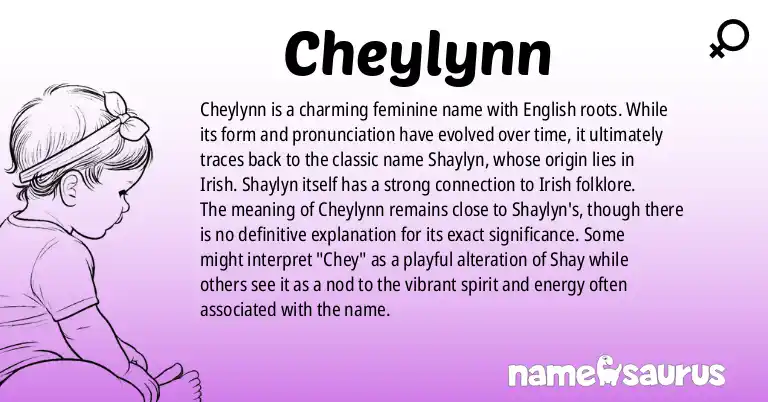 Infographic about Cheylynn name meaning, Cheylynn is a name from English origin(s).