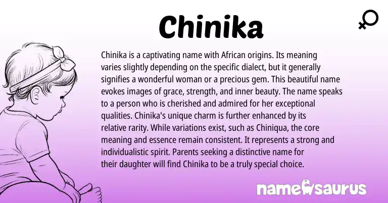Infographic about Chinika name meaning, Chinika is a name from African origin(s).