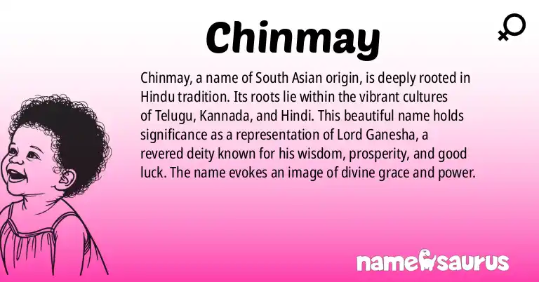 Infographic about Chinmay name meaning, Chinmay is a name from Telugu, Kannada, Hindi, Marathi origin(s).
