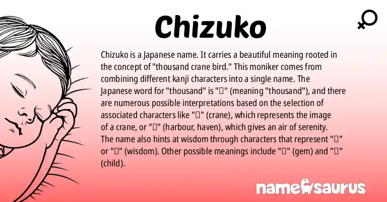 Infographic about Chizuko name meaning, Chizuko is a name from Japanese origin(s).