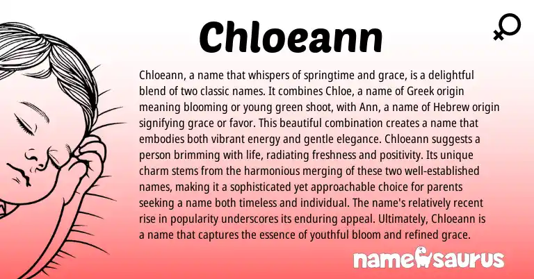 Infographic about Chloeann name meaning, Chloeann is a name from Hebrew, Greek origin(s).
