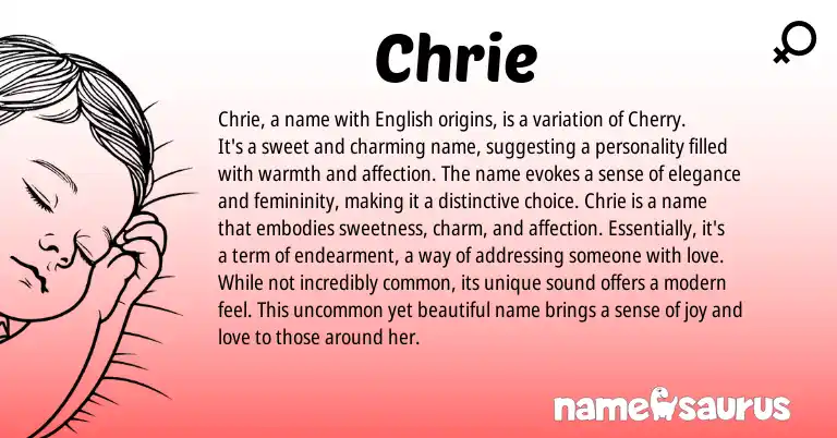 Infographic about Chrie name meaning, Chrie is a name from French, Other origin(s).