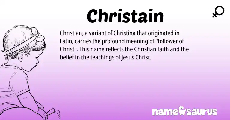Infographic about Christain name meaning, Christain is a name from Latin origin(s).