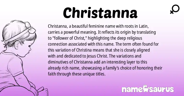 Infographic about Christanna name meaning, Christanna is a name from Latin origin(s).