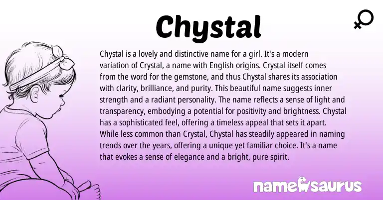Infographic about Chystal name meaning, Chystal is a name from English origin(s).