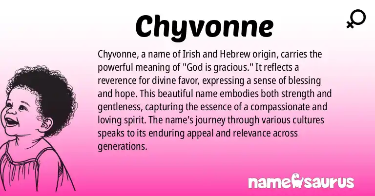 Infographic about Chyvonne name meaning, Chyvonne is a name from Irish origin(s).