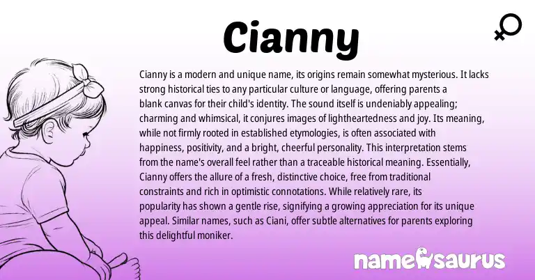 Infographic about Cianny name meaning, Cianny is a name from Other origin(s).