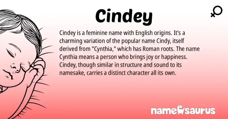Infographic about Cindey name meaning, Cindey is a name from English origin(s).