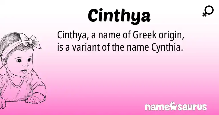 Infographic about Cinthya name meaning, Cinthya is a name from Greek origin(s).