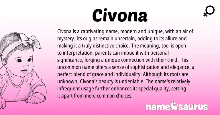 Infographic about Civona name meaning, Civona is a name from Other origin(s).