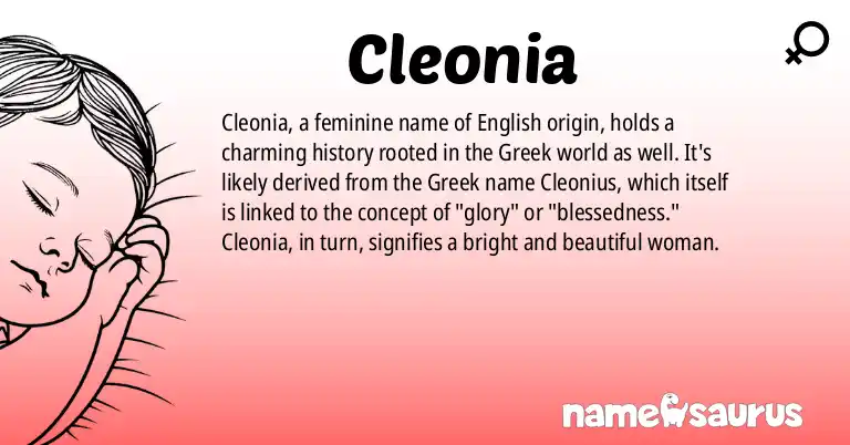 Infographic about Cleonia name meaning, Cleonia is a name from English origin(s).