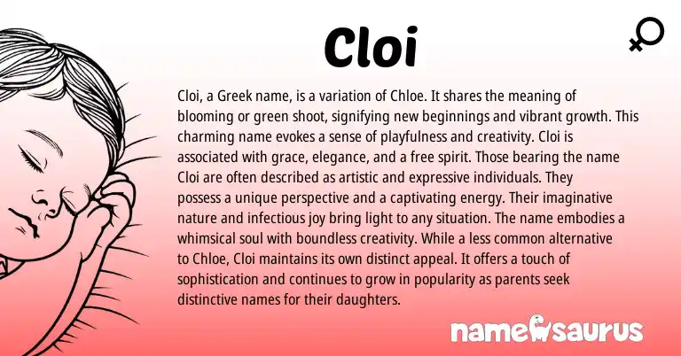 Infographic about Cloi name meaning, Cloi is a name from Other origin(s).