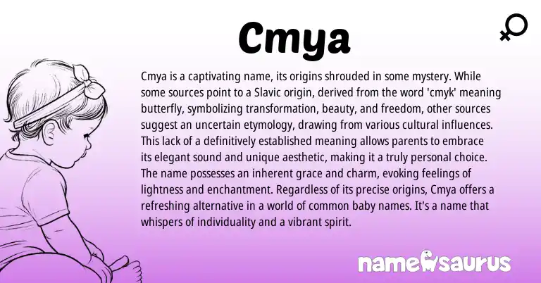 Infographic about Cmya name meaning, Cmya is a name from Slavic origin(s).