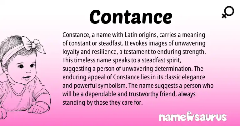 Infographic about Contance name meaning, Contance is a name from Latin origin(s).