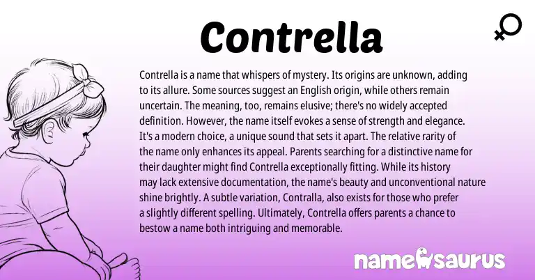 Infographic about Contrella name meaning, Contrella is a name from Other origin(s).