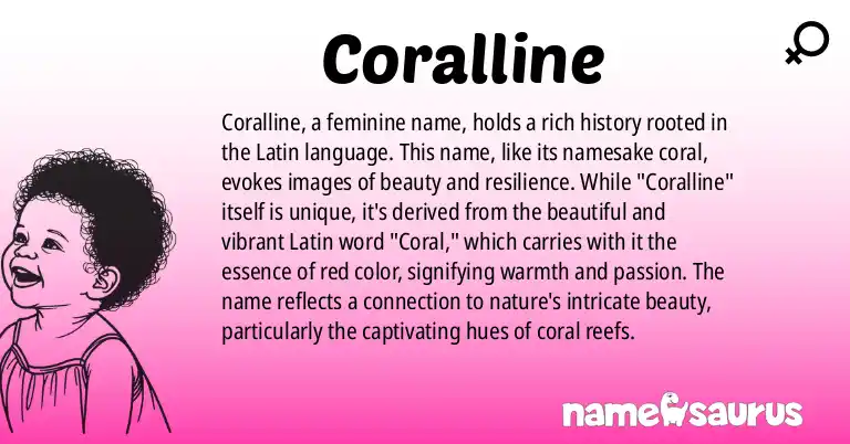 Infographic about Coralline name meaning, Coralline is a name from Latin origin(s).
