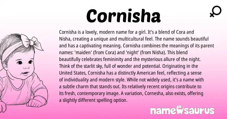 Infographic about Cornisha name meaning, Cornisha is a name from Other origin(s).