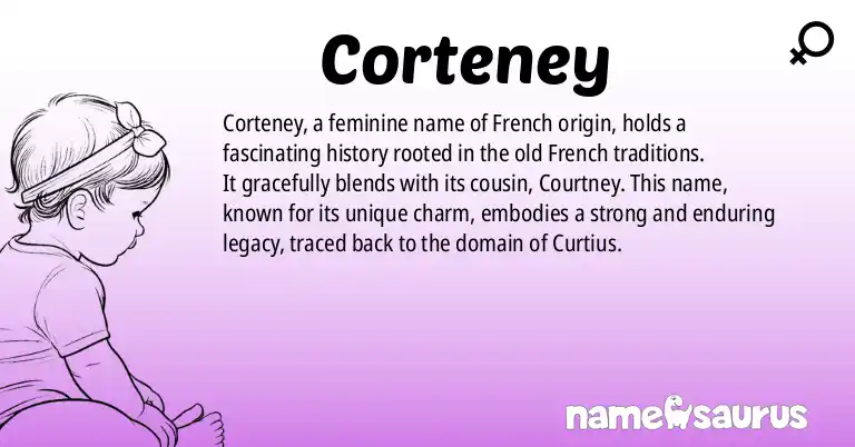 Infographic about Corteney name meaning, Corteney is a name from French origin(s).