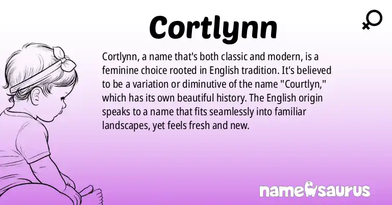 Infographic about Cortlynn name meaning, Cortlynn is a name from English origin(s).