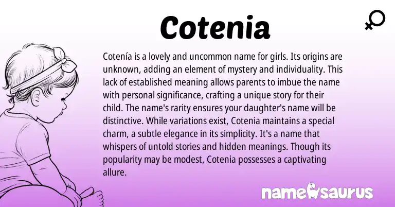 Infographic about Cotenia name meaning, Cotenia is a name from Other origin(s).
