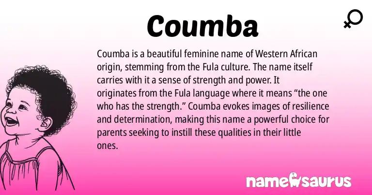 Infographic about Coumba name meaning, Coumba is a name from Western African, Fula origin(s).