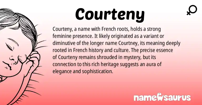 Infographic about Courteny name meaning, Courteny is a name from French origin(s).