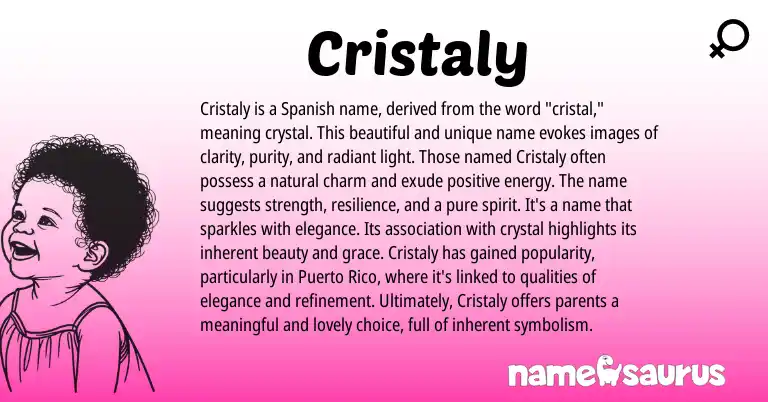 Infographic about Cristaly name meaning, Cristaly is a name from English, Spanish origin(s).