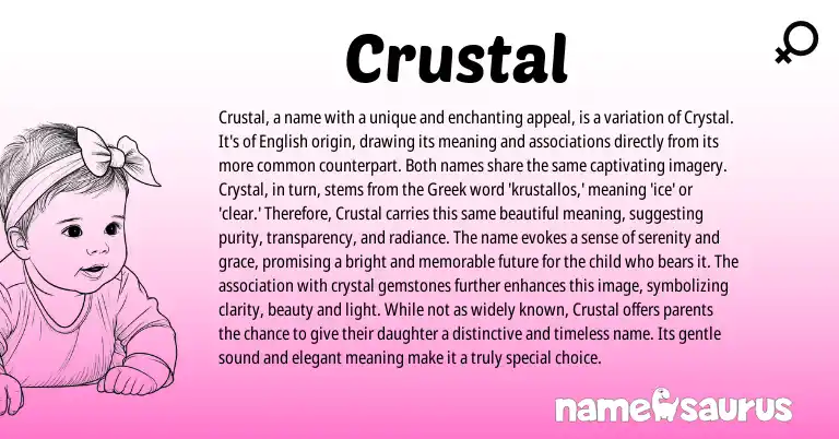 Infographic about Crustal name meaning, Crustal is a name from English, Greek origin(s).